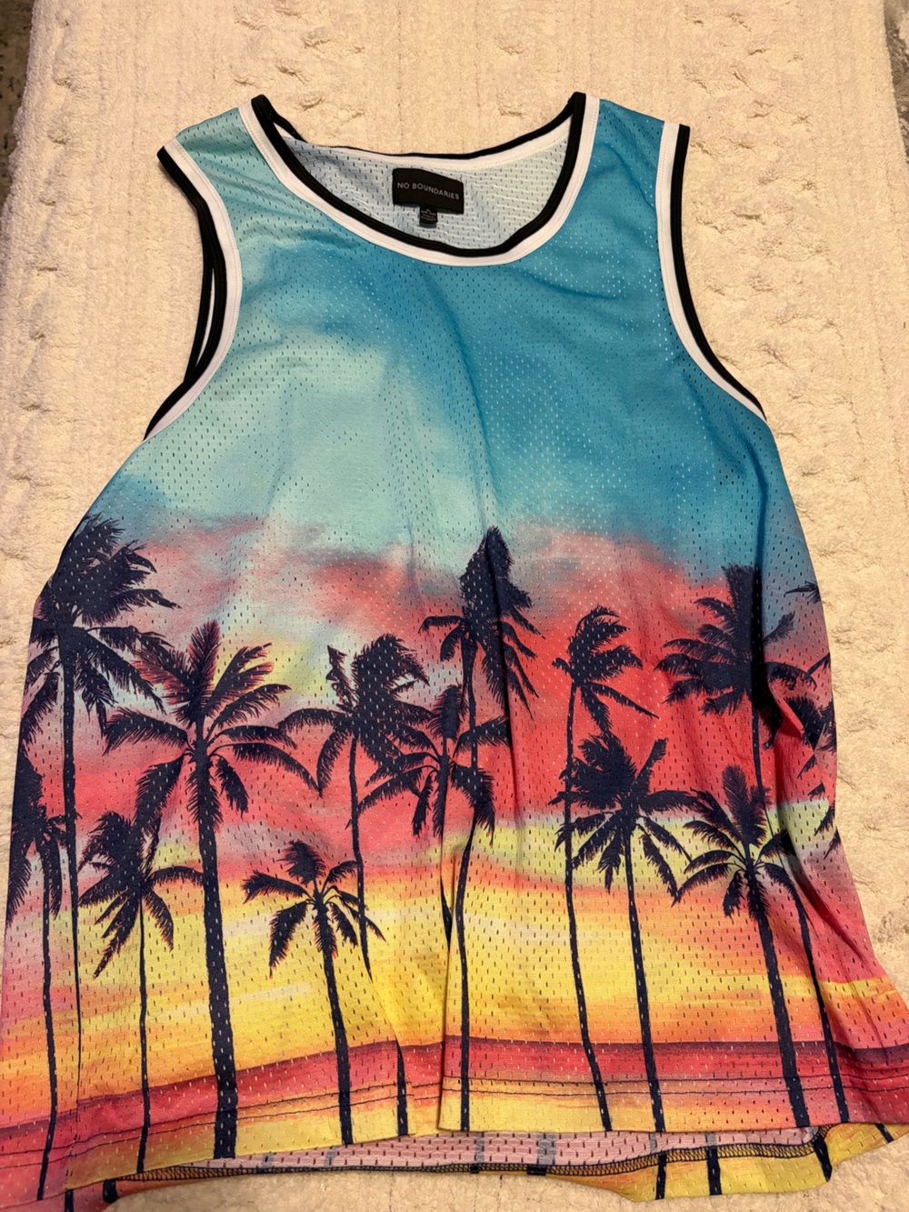 XL | Mens One-Piece Tropical Sunset Romper - Multicolor